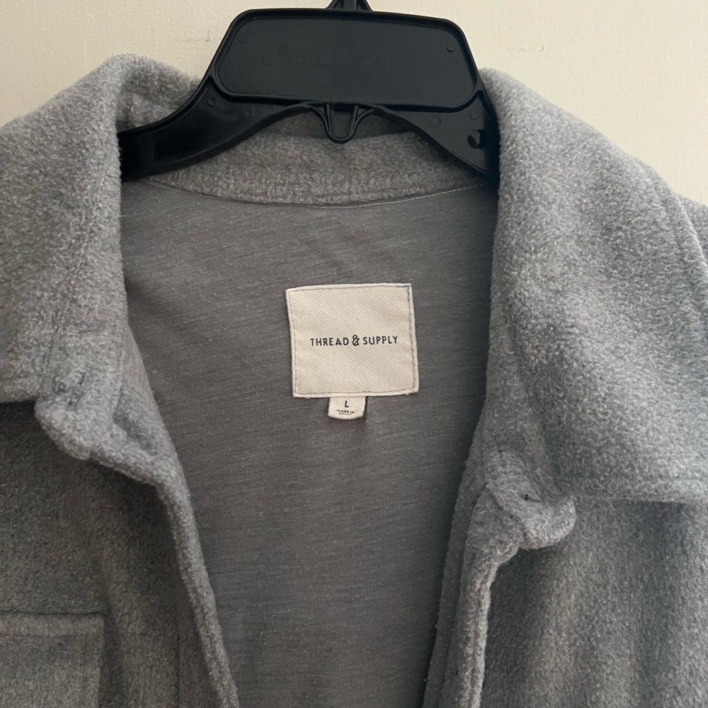 Thread & Supply Light Gray Shacket - image 3